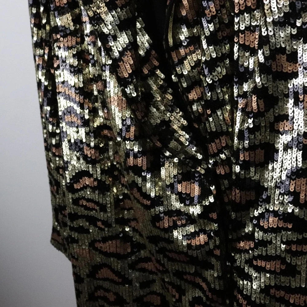 NWT Show Me Your‎ Mumu Bazel Blazer Dress Party Cheetah Sequins XS - Picture 6 of 10